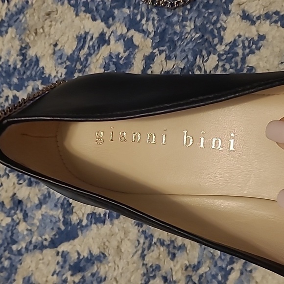 Gianni Bini sz 11 black flats with chain around ankle shoes new SH348 - Picture 6 of 6